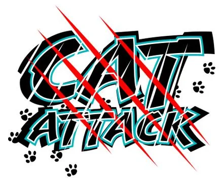 Cat attack Stock Illustration