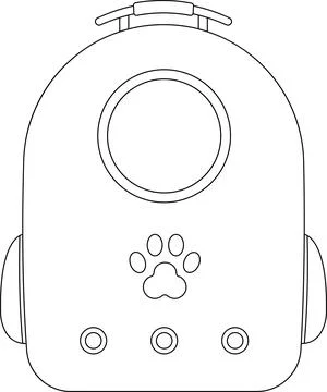 Cat Backpack Carrier Outline Icon Illustration on Transparent Background Stock Illustration
