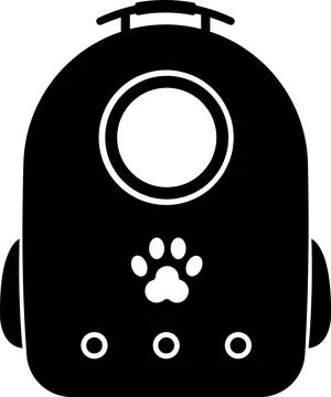 Cat Backpack Carrier Silhouette. Black and White Icon Design Elements on Is.. Stock Illustration