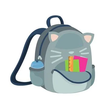 Cat backpack design Stock Illustration