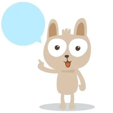 Cat balloon talk Stock Illustration