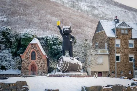 Cat with beer monument Stock Photos