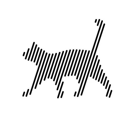 Cat. Black linear pattern cat's silhouette Stock Illustration