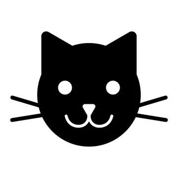 Cat, black vector icon. Stock Illustration