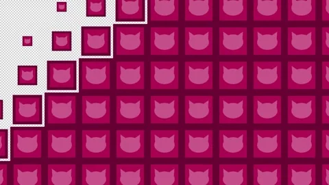 Cat Block tile wave Transitions. 1080p - 30 fps - Alpha Channel (10) Stock Footage 274162919