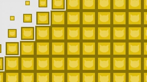 Cat Block tile wave Transitions. 1080p - 30 fps - Alpha Channel (9) Video stock 274162934