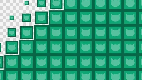 Cat Block tile wave Transitions. 1080p - 30 fps - Alpha Channel (2) Stock Footage 274162961