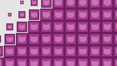 Cat Block tile wave Transitions. 1080p - 30 fps - Alpha Channel (4) Stock Footage 274162969