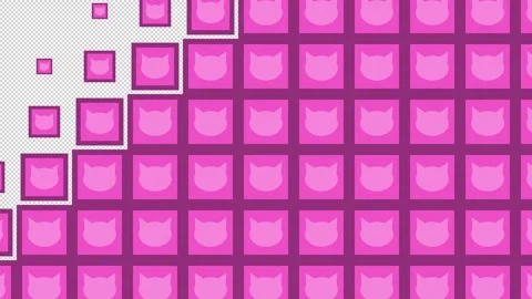 Cat Block tile wave Transitions. 1080p - 30 fps - Alpha Channel (3) Stock Footage 274162972