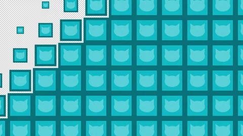 Cat Block tile wave Transitions. 1080p - 30 fps - Alpha Channel (5) Stock Footage 274162973