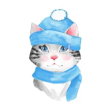 Cat in blue hat Stock-Illustration