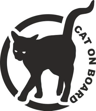 Cat on board Stock-Illustration