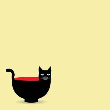 Cat bowl Stock Illustration