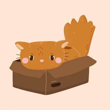 A cat in a box Stock Illustration