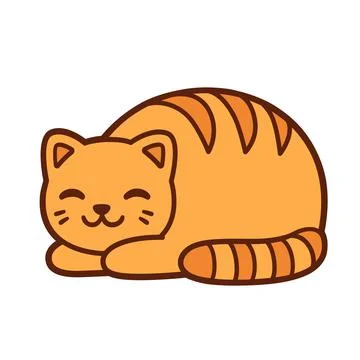 Cat bread loaf cartoon drawing Stock Illustration
