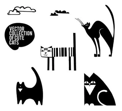 Cat Breed Set. Vector Stock Illustration