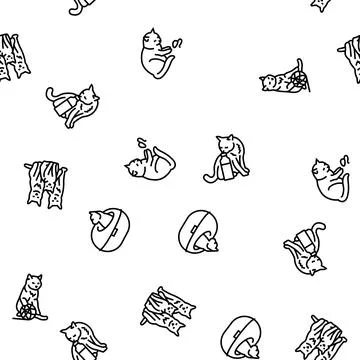 Cat breeding genetics cattery seamless pattern vector Illustrazione stock