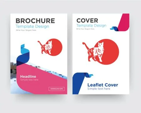 Cat brochure flyer design template Free Stock Illustration