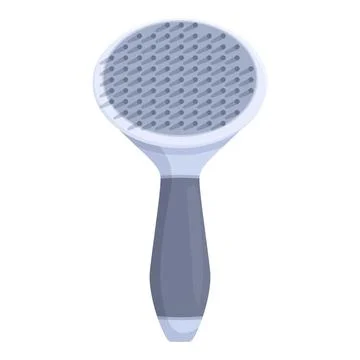 Cat brush with plastic handle for removing loose hair Illustration