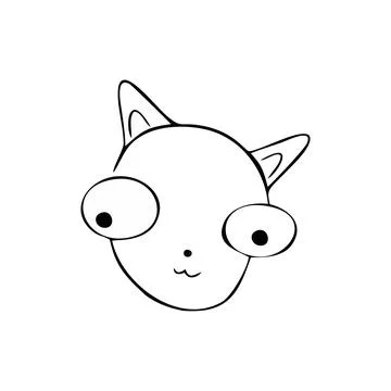 Cat with bulging eyes Stock Illustration
