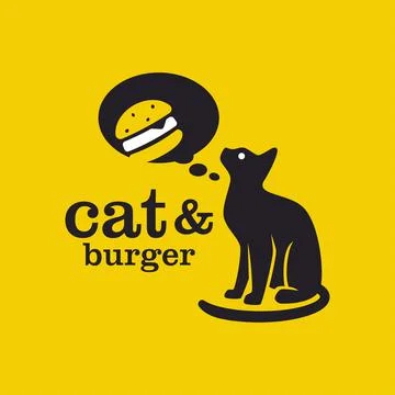 Cat Burger Logo Stock Illustration