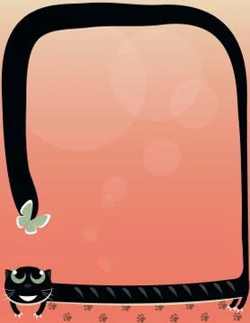 Cat with butterfly Stock Illustration