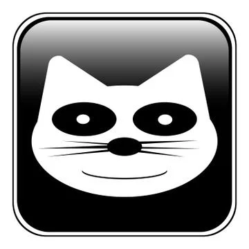 Cat button Stock Illustration