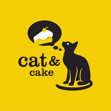 Cat Cake Logo Stock Illustration