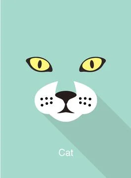 Cat cartoon face icon, vector illustration Illustrazione stock