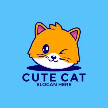 Cat cartoon vector icon, Cute and happy cat vector illustration isolated Stock Illustration