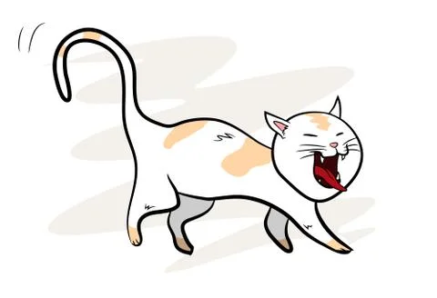 Cat Cartoon Vector Stock Illustration