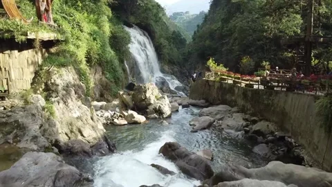 Cat Cat Waterfall Stock Footage 221453034