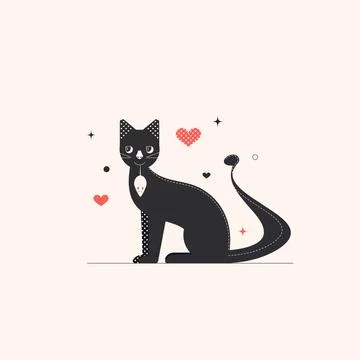 The cat caught the mouse. Illustration. Stock Illustration