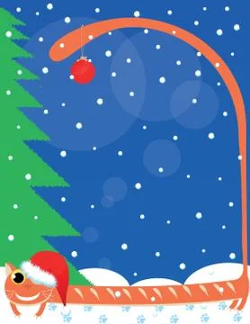Cat on christmas Stock Illustration
