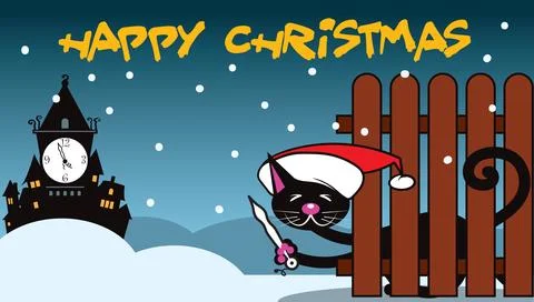 Cat - christmas Stock Illustration