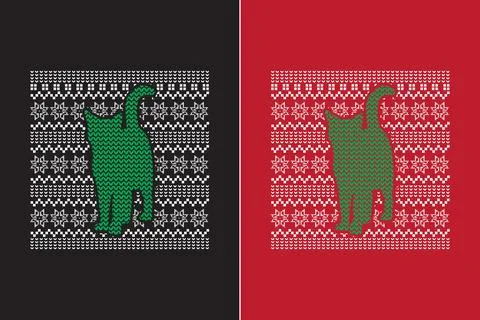Cat Christmas vector illustration Illustrazione stock