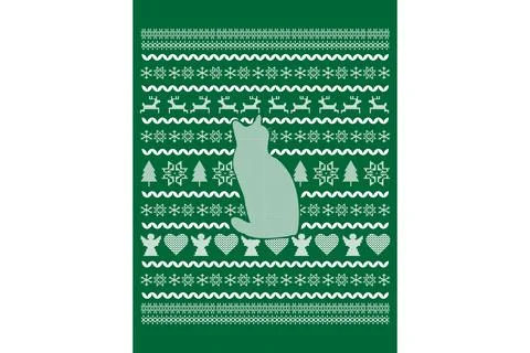 Cat Christmas vector illustration Stock Illustration
