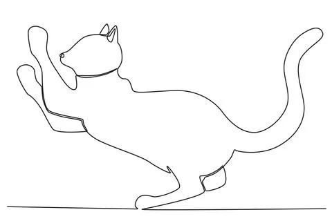 A cat clawing at the wall Stock Illustration