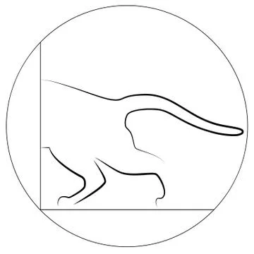 Cat climbing square box Stock Illustration