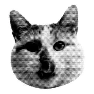 Cat collage. Design element in trendy dotted pop art style. Retro halftone ef Illustrazione stock