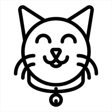 Cat collar line icon vector illustration isolated on white background Stock Illustration