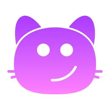 Cat confusing Glyph Gradient Icon pictogram symbol visual illustration Stock Illustration