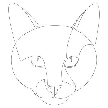 Cat in continuous line art drawing style Stock Illustration