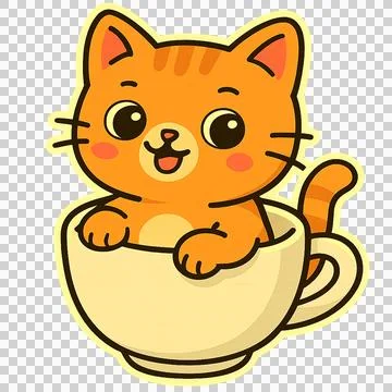 Cat Cup Stock Illustration