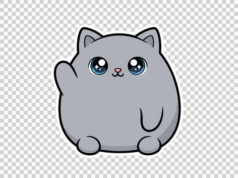 Cat cute  - Adorable Gray Cat Pose Stock Illustration