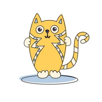 Cat cute funny vector Stock Illustration
