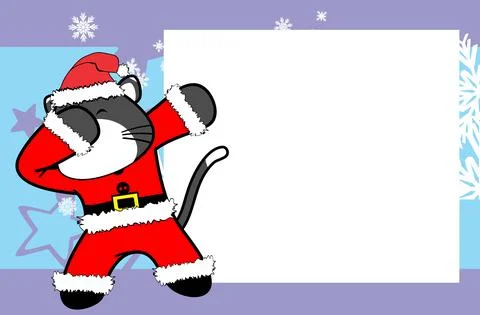Cat dabbing pose xmas background Stock Illustration
