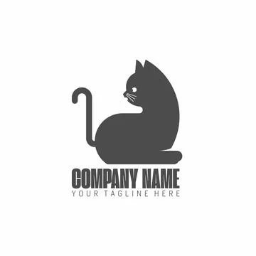 Cat design made of circular objects and straight lines. Stock Illustration