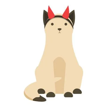 Cat devil icon cartoon vector. Cute animal Stockillustratie