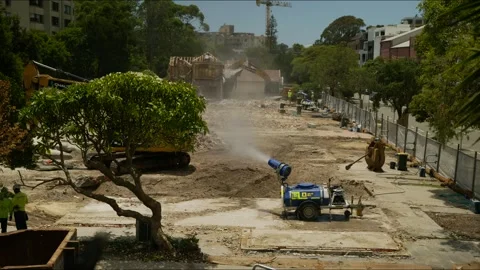 CAT Diggers remove a home and load lorries time lapse 4K Video stock 326257986